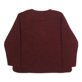 LEE Womens Maroon Plain Crew Neck Polyester Jumper L Casual Basic Knit