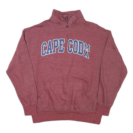 WINGS Mens Maroon Cape Cod Printed Collared M Cotton Blend Sweatshirt Pullover