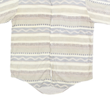 IMPACT Mens Beige & Grey Abstract Pattern Rayon Shirt L Casual Summer Button