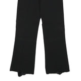 BRUNEX Womens Black Regular Fit Wide-Leg Cotton Blend Trousers W28 L28 Zip