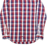 TOMMY HILFIGER Mens Red Blue White Check Shirt S Casual Smart Long Sleeve Cotton