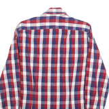 TOMMY HILFIGER Mens Red Blue White Check Shirt S Casual Smart Long Sleeve Cotton