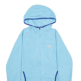 THE NORTH FACE Womens Blue Hoodie Jacket M Polyester Plain Zip Hooded Casual