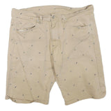 CARHARTT Mens Shorts Beige Casual Printed L W36 Cotton Blend Relaxed Fit