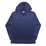 DKNY Mens Blue Pullover Hoodie M Embroidered Logo Polyester Casual Wear