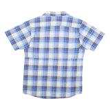 COLUMBIA Mens Blue & White Check Short Sleeve Shirt S Outdoor Casual Summer