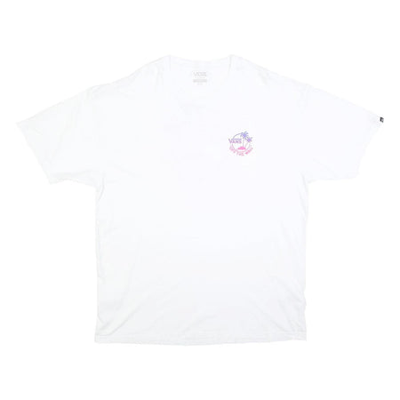 VANS Mens White Graphic T-Shirt 2XL Short Sleeve Crew Neck Off The Wall