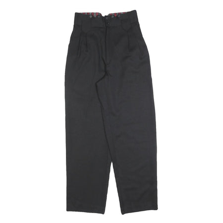 Womens Black Relaxed Fit Zip Closure Trousers W26 L30 Classic Style