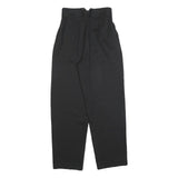 Womens Black Relaxed Fit Zip Closure Trousers W26 L30 Classic Style