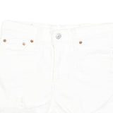 LEVI'S Womens White Denim Casual Shorts XS W26 Distressed Hem Summer Style