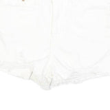 LEVI'S Womens White Denim Casual Shorts XS W26 Distressed Hem Summer Style