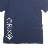 ADIDAS Mens Navy Blue UC Davis Baseball Graphic T-Shirt M Short Sleeve Crew Neck