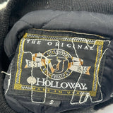 Paxton Perry Track Speech Holloway College Varsity Jacket - Small Black Leather