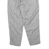 Womens Regular Check Grey Trousers W25 L25 Zip Closure Comfortable Fashion