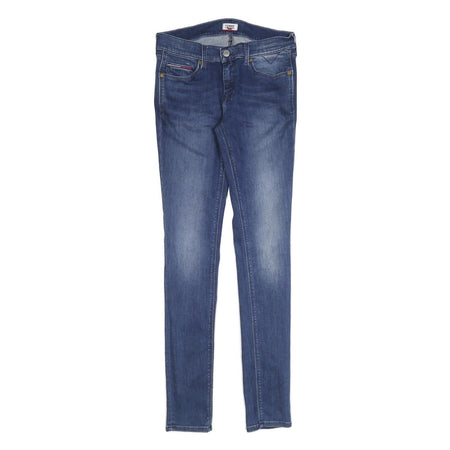 TOMMY JEANS Womens Slim Blue Denim Light Wash Jeans W31 L34 Stylish Comfortable