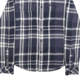 LEE Womens Blue White Check Shirt M Cotton Casual Button Up Long Sleeve