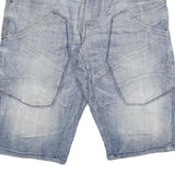 SMOG Mens Cotton Blend Blue Casual Shorts S W30 Denim Look Pockets