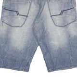 SMOG Mens Cotton Blend Blue Casual Shorts S W30 Denim Look Pockets