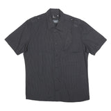 G-STAR Mens Black Pinstripe Shirt XL Cotton Blend Casual Short Sleeve Button