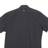 G-STAR Mens Black Pinstripe Shirt XL Cotton Blend Casual Short Sleeve Button