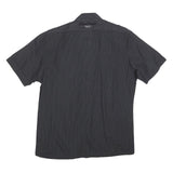G-STAR Mens Black Pinstripe Shirt XL Cotton Blend Casual Short Sleeve Button