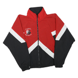 MEE Mens Red Black White Sports Team Jacket XL Polyester Blend Zip Closure