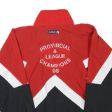 MEE Mens Red Black White Sports Team Jacket XL Polyester Blend Zip Closure