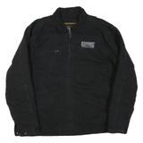 CHARLES RIVER Mens Black Workwear Cotton Blend Jacket XL Zip Plain Logo