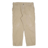 CARHARTT Mens Cotton Blend Beige Relaxed Straight Trousers W40 L30 Casual