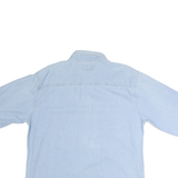 ALL SPORT Mens Blue Cotton Casual Button Shirt M Lightweight Embroidered