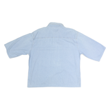 ALL SPORT Mens Blue Cotton Casual Button Shirt M Lightweight Embroidered