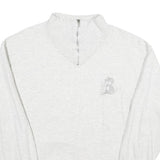 PROMODORO Mens Light Grey 1/4 Zip Sweatshirt L Cotton Pullover Casual