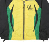 R-TEX Mens Yellow & Green Colourblock Zip Jacket M Polyester Blend Sports Logo
