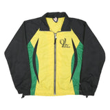 R-TEX Mens Yellow & Green Colourblock Zip Jacket M Polyester Blend Sports Logo