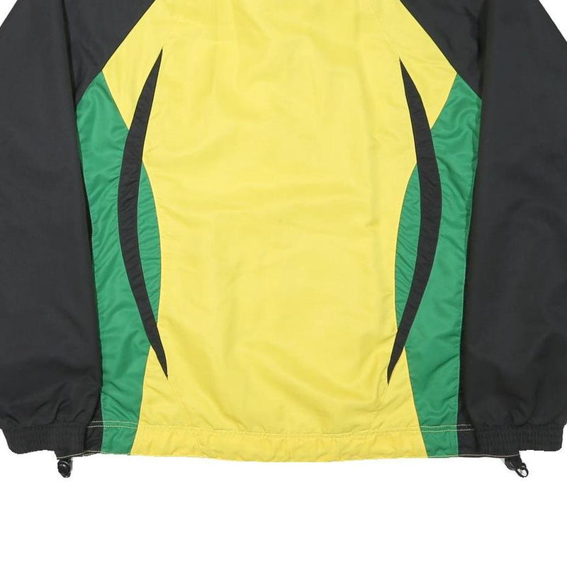 R-TEX Mens Yellow & Green Colourblock Zip Jacket M Polyester Blend Sports Logo
