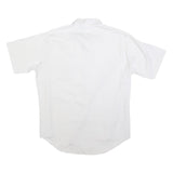 CAREER CLUB Mens White Stripe Shirt XL Polyester Blend Casual Button Front