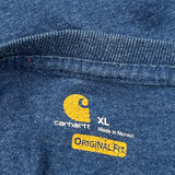 Carhartt Long Sleeve T-Shirt - XL Blue Cotton