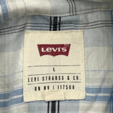 Levis Checked Short Sleeve Shirt - Large White Cotton