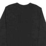 CHAMPION Mens Black Long Sleeve Crew Neck Cotton Blend L Logo T-Shirt