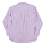 TOMMY HILFIGER Mens Purple & White Stripe Shirt L Button Long Sleeve Casual