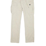REELL Womens Beige Cotton Blend Regular Cargo Trousers W26 L30 Drawstring Waist