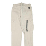 REELL Womens Beige Cotton Blend Regular Cargo Trousers W26 L30 Drawstring Waist