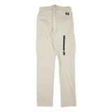 REELL Womens Beige Cotton Blend Regular Cargo Trousers W26 L30 Drawstring Waist