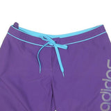 ADIDAS Mens Purple & Blue Casual Shorts L W31 Relaxed Fit Drawstring Pockets