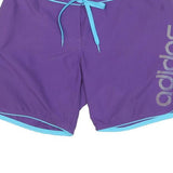 ADIDAS Mens Purple & Blue Casual Shorts L W31 Relaxed Fit Drawstring Pockets