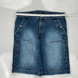 Sean John Double Knee Denim Shorts - 39″ Waist Blue Cotton