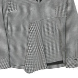 ZARA Womens Black & White Check Printed Blouse Long Sleeve V-Neck L Peplum