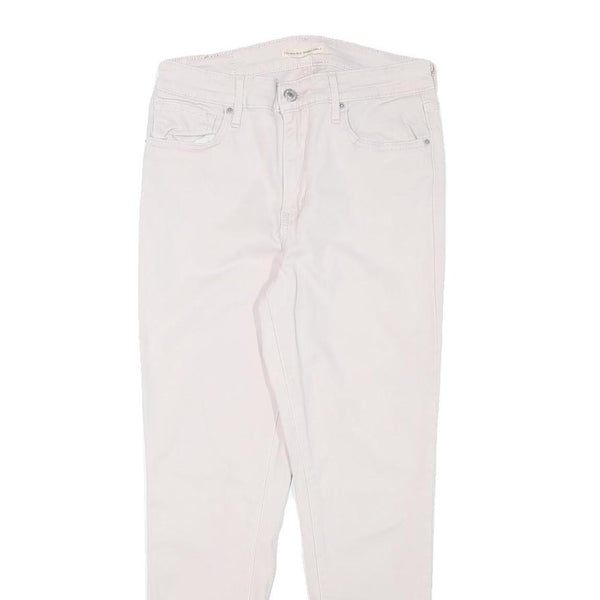 LEVI'S Womens Cotton Blend White Slim Skinny Trousers W26 L25 Casual Zip Closure