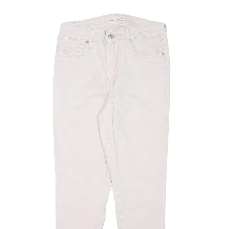LEVI'S Womens Cotton Blend White Slim Skinny Trousers W26 L25 Casual Zip Closure