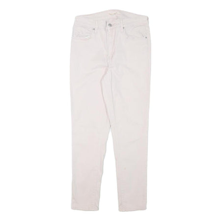 LEVI'S Womens Cotton Blend White Slim Skinny Trousers W26 L25 Casual Zip Closure